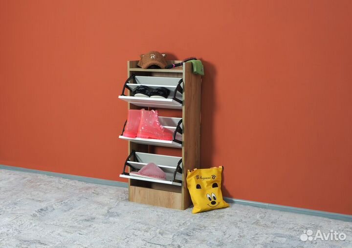 Обувница Ямайка япт-1 дуб крафт золотой и белый