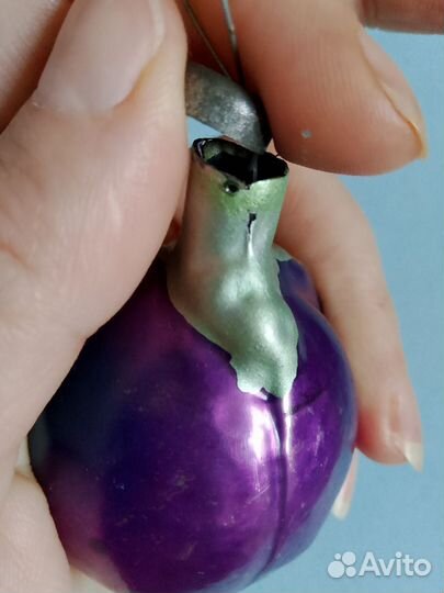 Ёлочная игрушка слива СССР культигрушка