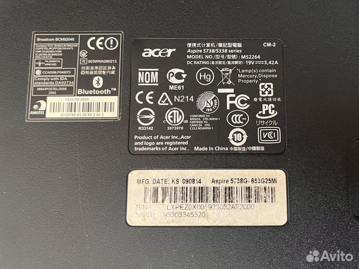 Ноутбук acer aspire 5738