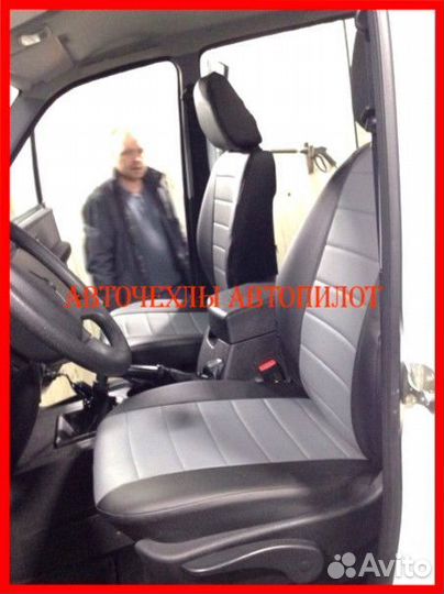 Чехлы Автопилот УАЗ Патриот из экокожи чёрно-серые