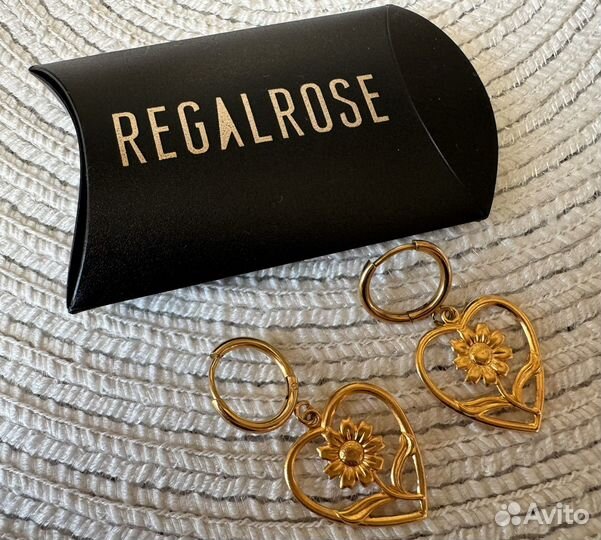 Серьги покрытие золото 18к Regal rose june flowers