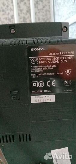 Муз.центр soni Корея