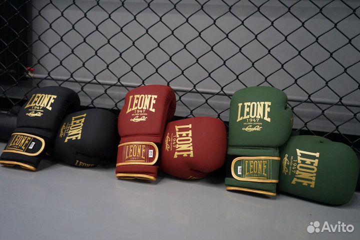 Боксерские перчатки leone кожаные