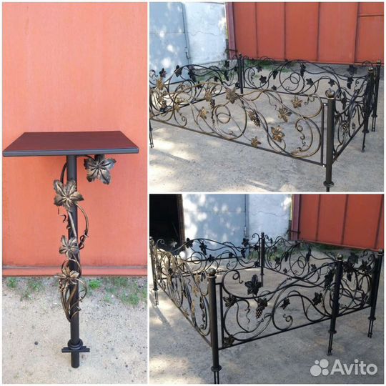 Кованые изделия. Оградки, кресты, лавочки и др