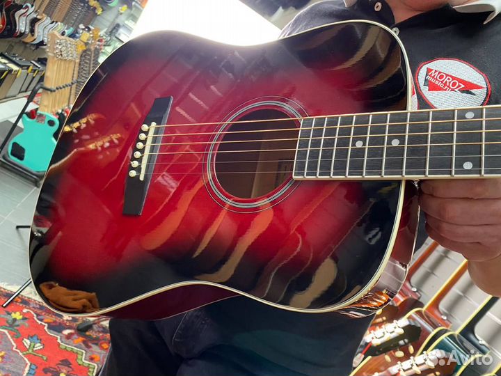 Гитара акустическая, широкий гриф