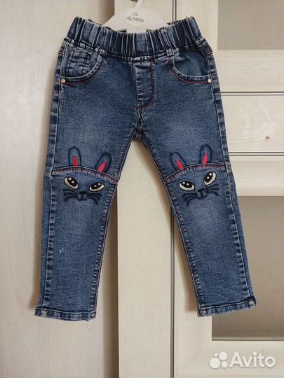 Джинсы на девочку рост 100