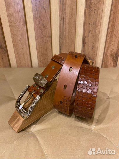 Мужской кожаный ремень ручной работы