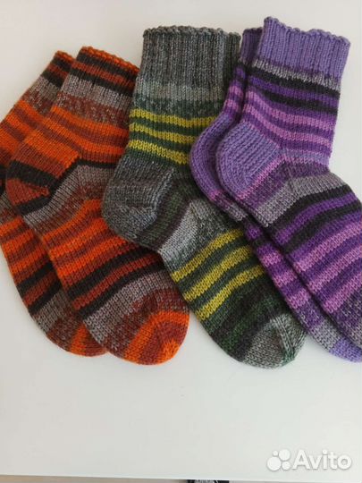 Носки шерстяные, ручная работа