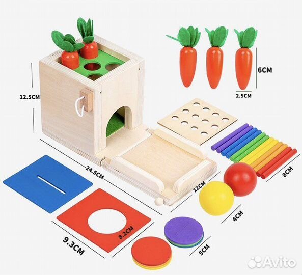Развивающие игрушки Монтессори 4 в 1