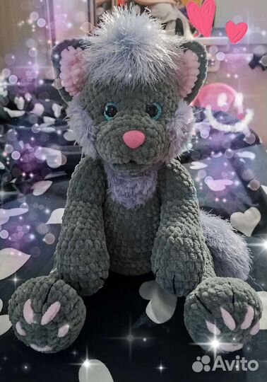 Вязаная игрушка кот