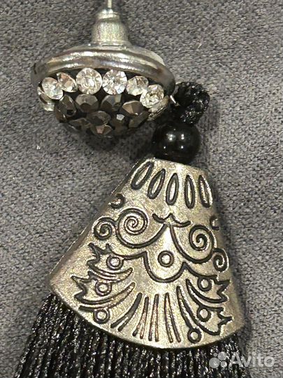 Серьги кисти стразы вечерние