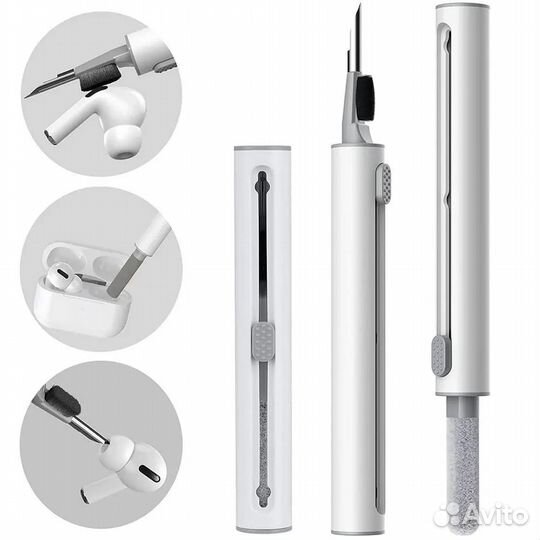 Многофункциональная ручка щетка для чистки наушник