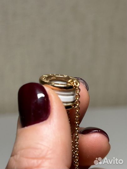 Колье bvlgari B.zero1 С белой керамикой