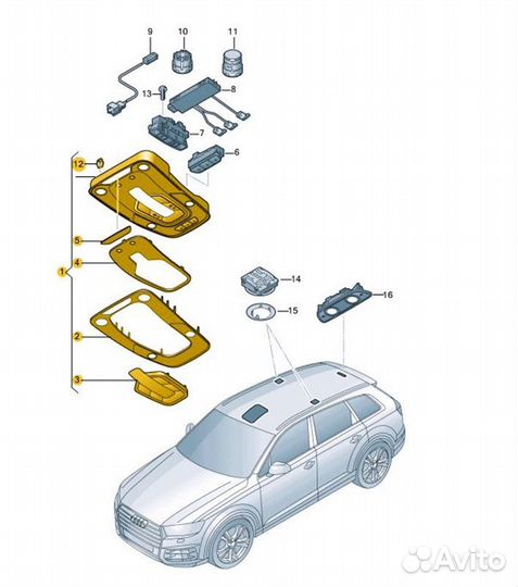 Подсветка салона, плафон Audi Q7 4MB CVM002222