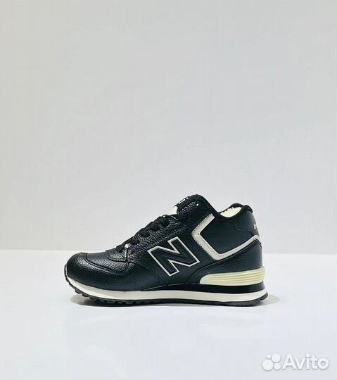 Кроссовки new balance 574 высокие зимние кожаные