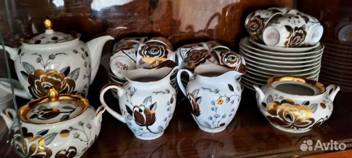 Чайно-кофейный сервиз 12 перс СССР. Новый,фарфор