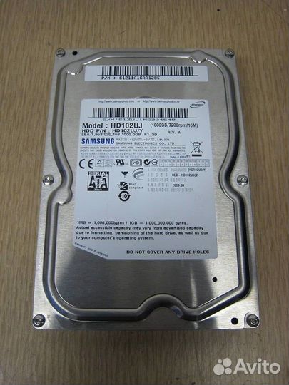 Жесткий диск HDD 1000Гб Samsung HD102UJ