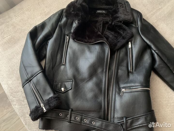 Дубленка авиатор женская 42 44 черная