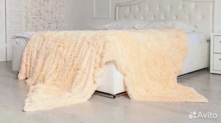 Плед пушистый травка