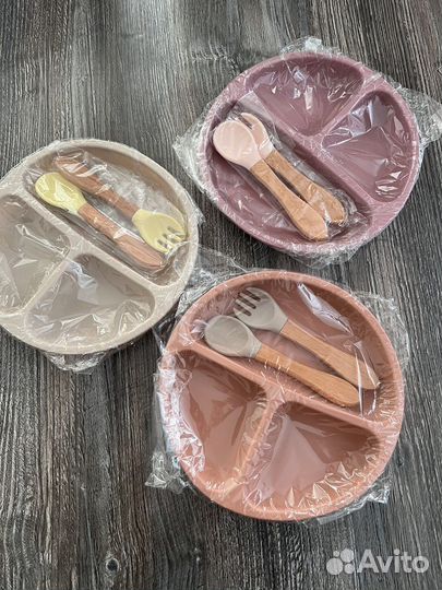 Силиконовая тарелка приборы