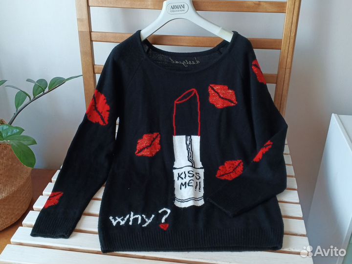 Джемпер с рисунком Помада и поцелуй Desigual L