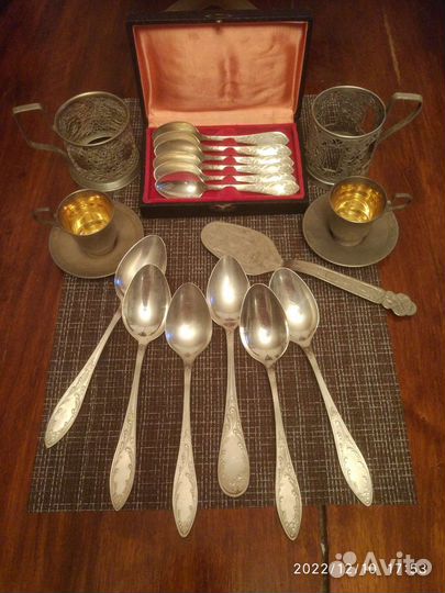 Чайные ложки мельхиор 13 штук