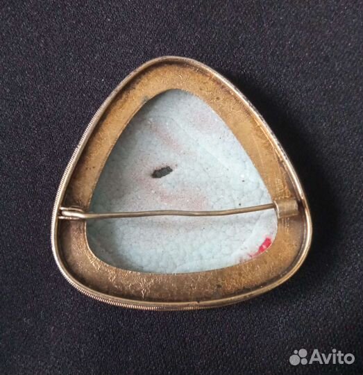 Брошь финифть СССР эмаль Зенков винтаж