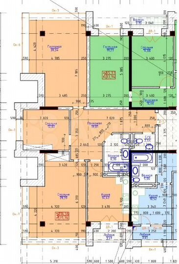3-к. квартира, 116 м², 6/10 эт.