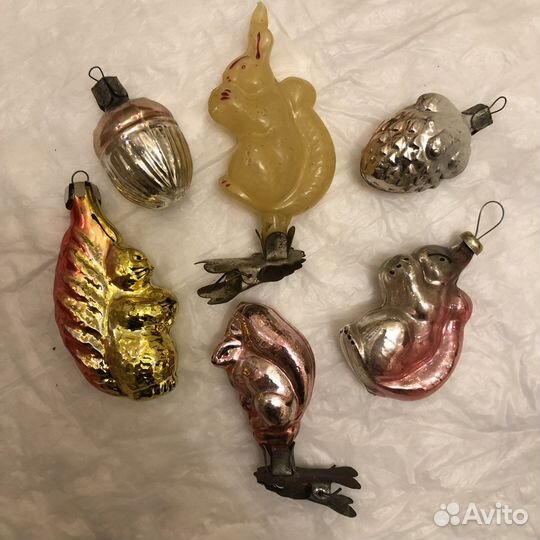 Елочные игрушки СССР 9фрукт льдинка фигурки