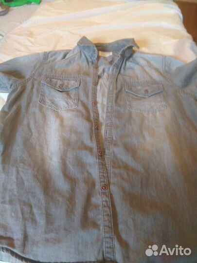 Джинсовая рубашка на мпльчика