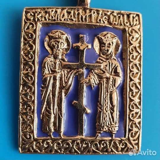 Святые Владимир и Ольга икона-подвеска