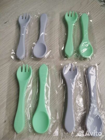 Набор новые силиконовые ложечка + вилочка