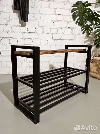 Обувница (банкетка) в прихожую для обуви, дерево