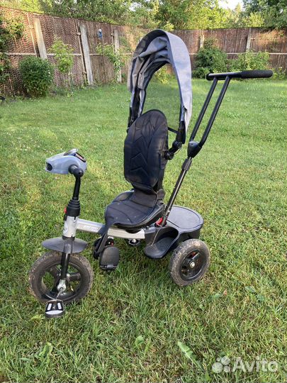 Детский велосипед трехколесный с ручкой