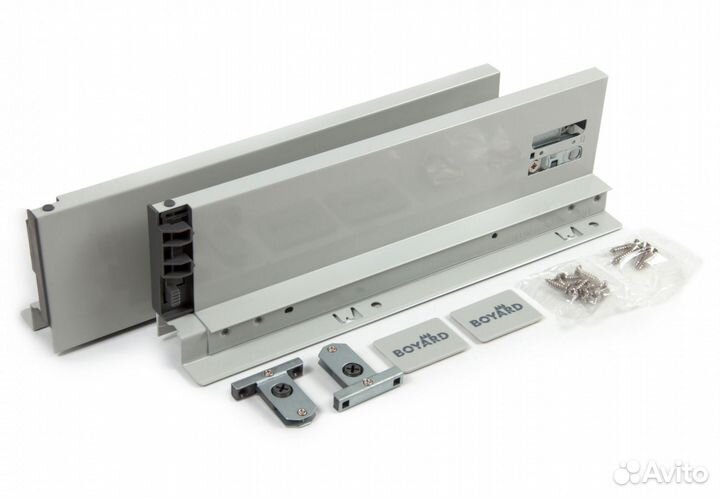 Ящик старт 500мм с доводчиком, серый, с прямыми бо