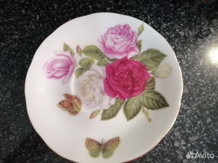 Чашка с блюдцем костяной фарфор