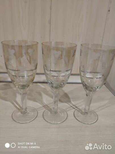 Фужеры цветное стекло СССР бу