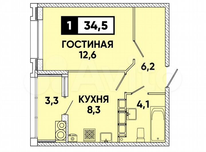 1-к. квартира, 35 м², 16/16 эт.