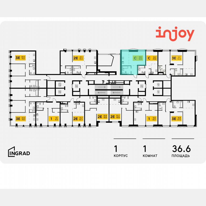 Квартира-студия, 36,6 м², 7/35 эт.