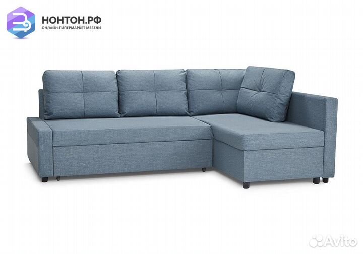 Диван угловой дельфин Поло изумрудный