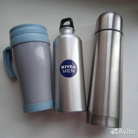 Термос, кружка, алюминиевая бутылка