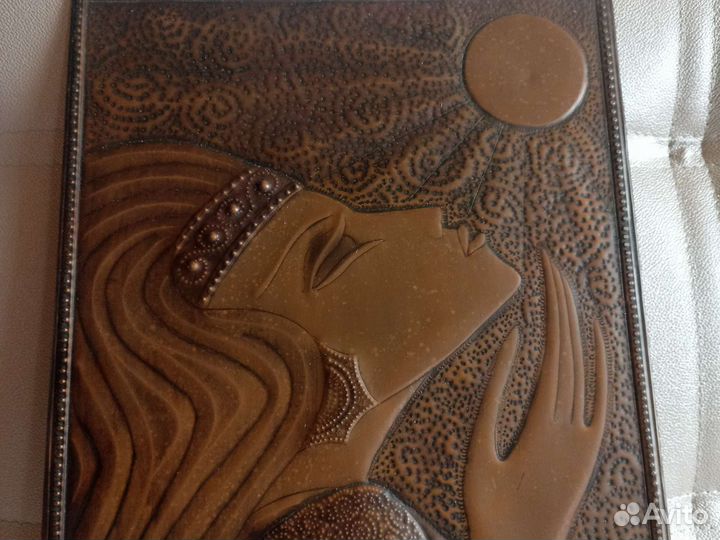 Настенное панно из металла СССР чеканка