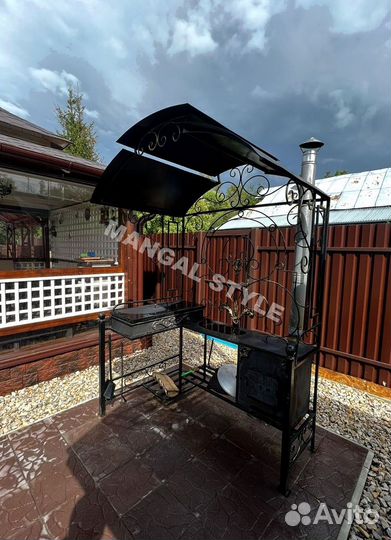 Мангал с печью под казан