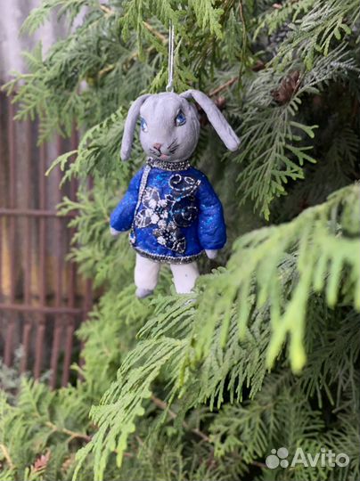 Елочная игрушка из ваты ручная работа