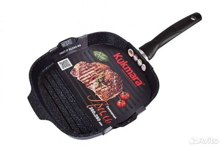 Сковорода гриль 28*28, новая, Kukmara