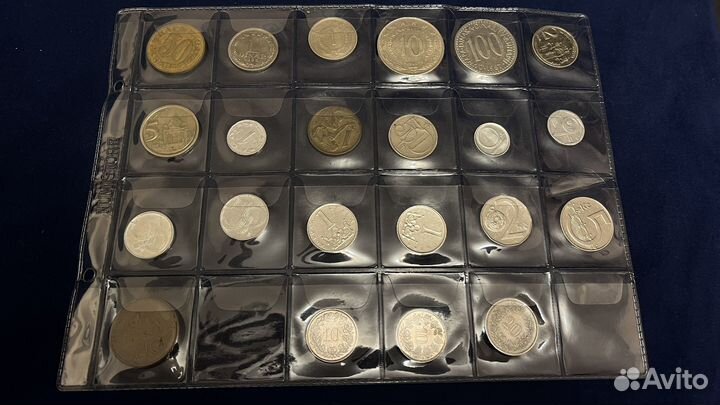 Супер оптовый лот разных монет европы в альбоме