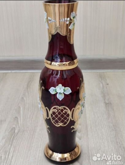 Богемия. Ваза для цветов 30 см. Винтаж