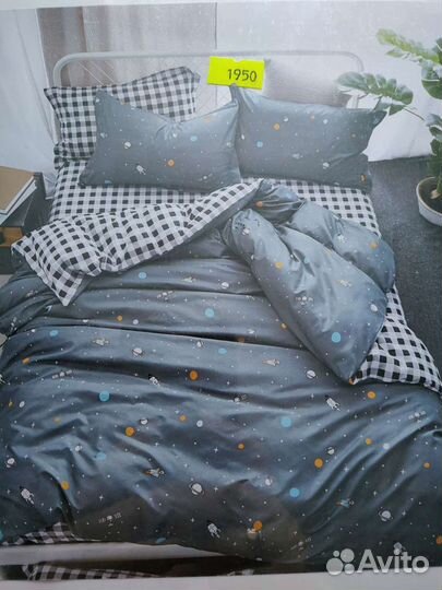 Евро простынь на резинке в комплекте