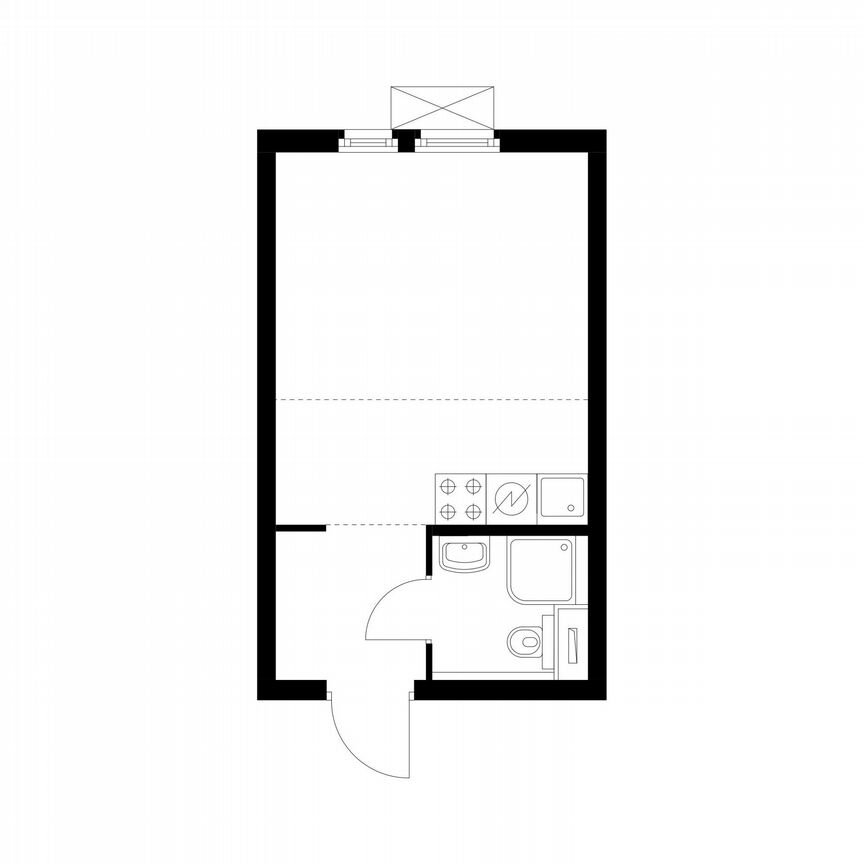 Квартира-студия, 21,7 м², 2/22 эт.
