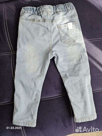 Джинсы утепленные для девочки 92